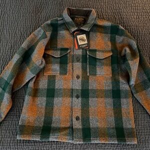 NWT XL Filson Men's Green, Gray, and Tan Plaid Shirt Jacket
